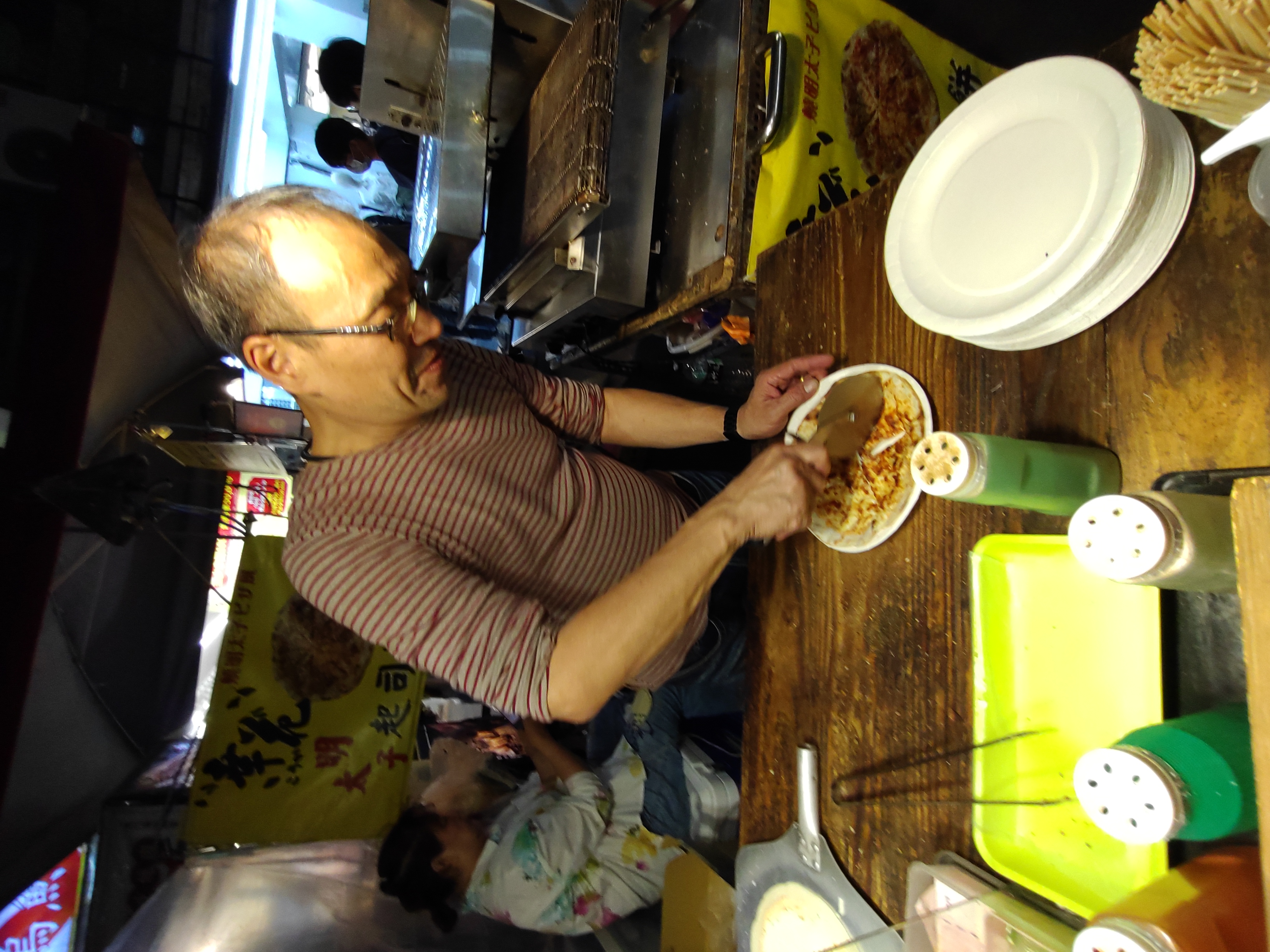 明太子起司烤餅調理中